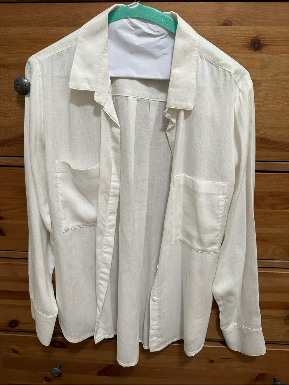 cloth & stone Ivory Button-Front Two-Pocket Blouse